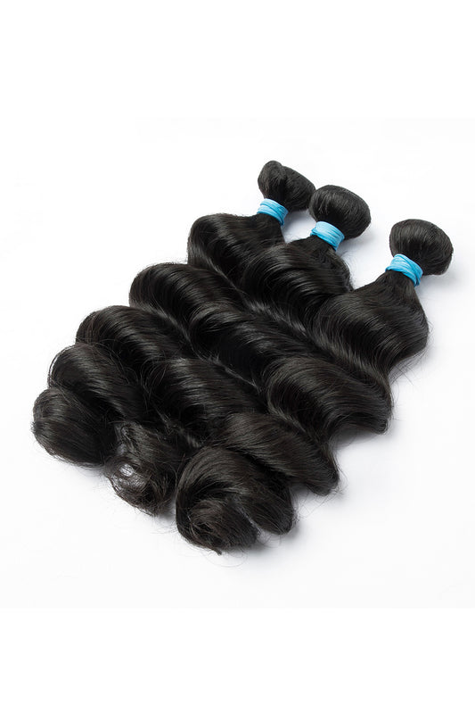 Blue Rubber band Bundles-Loose wave