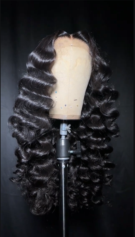 KBL Hair 5x5 Glueless wig Thai Raw hair HD lace closure wigs 200% density Wand Curls wigs