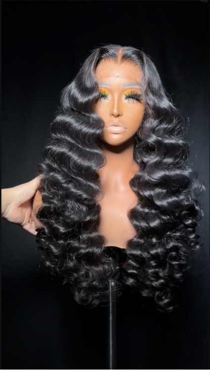 KBL Hair 5x5 Glueless wig Thai Raw hair HD lace closure wigs 200% density Wand Curls wigs