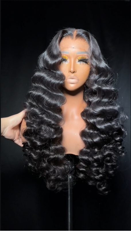 KBL Hair 5x5 Glueless wig Thai Raw hair HD lace closure wigs 200% density Wand Curls wigs