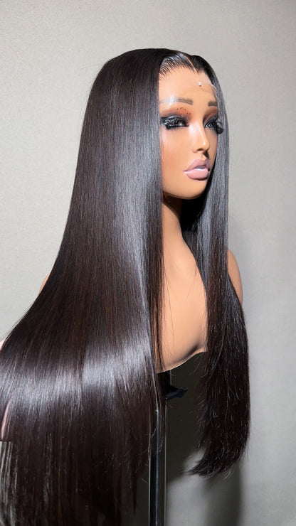 KBL Hair 5x5 Glueless wig Thai Raw hair HD lace closure wigs 200% density Straight wigs