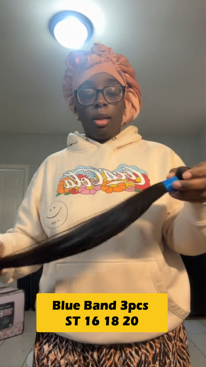 KBL Blue Band 100% Human Hair Bundles - 3pcs 16''18''20''inch Straight Bundle Deals