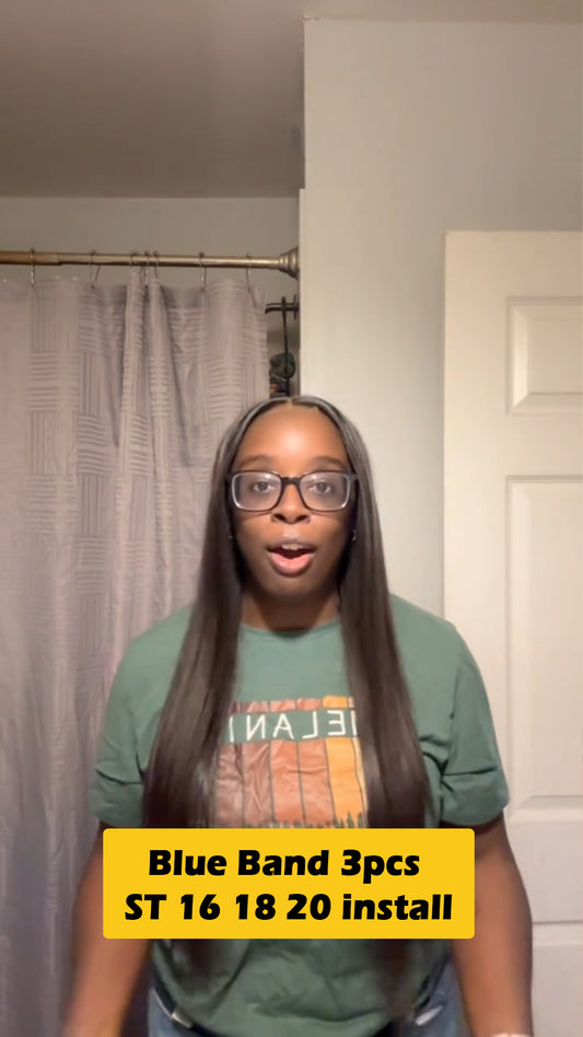 KBL Blue Band 100% Human Hair Bundles - 3pcs 16''18''20''inch Straight Bundle Deals