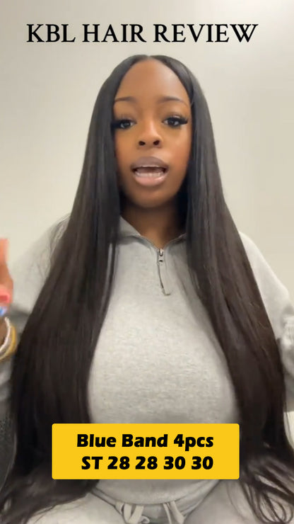 KBL Blue Band 100% Human Hair Bundles - 4pcs 28''28''30''30'' Straight Bundle Deals