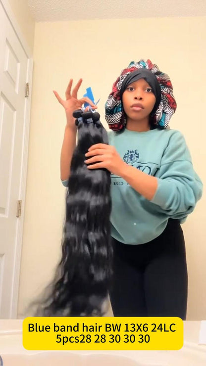 KBL Blue Band Raw Straight Hair 5pcs Bundle Deals