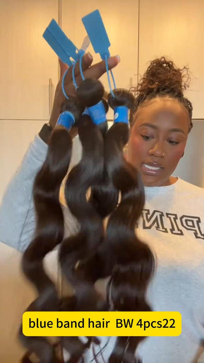 KBL Blue Band Raw Burmese Curly – Full, Natural &amp; Defined Curly Raw Hair 4pcs Bundle Deals