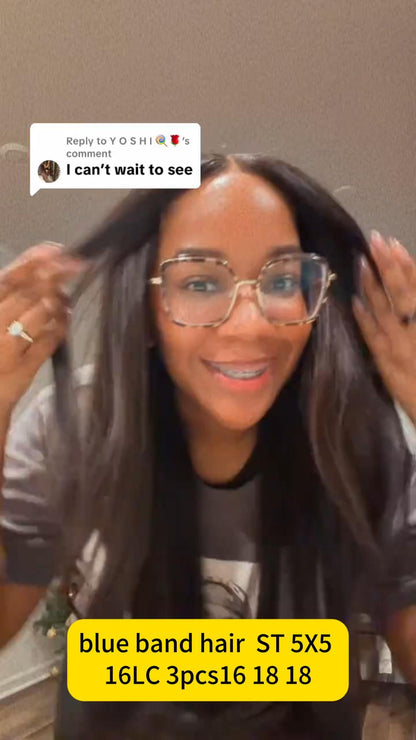 KBL Blue Band Raw Straight Hair 3pcs Bundle Deals