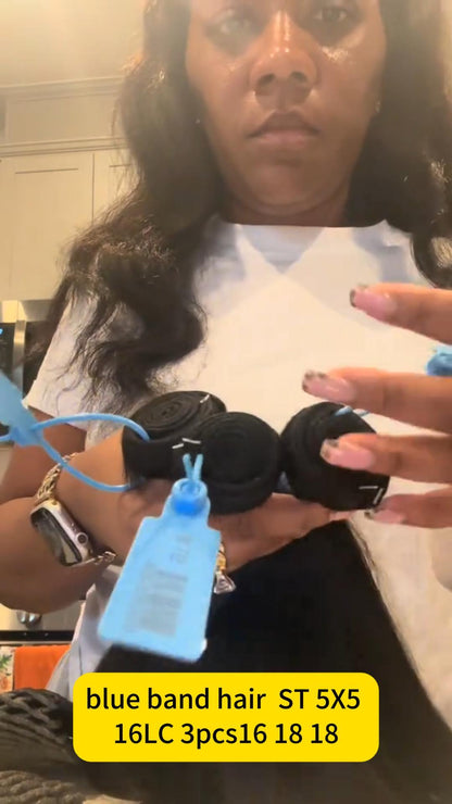 KBL Blue Band Raw Straight Hair 3pcs Bundle Deals