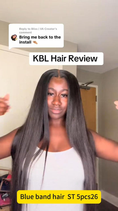 KBL Blue Band Raw Straight Hair 5pcs Bundle Deals