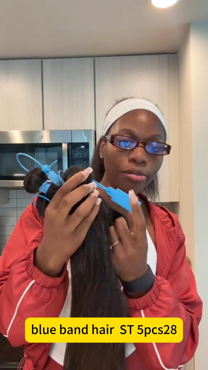 KBL Blue Band Raw Straight Hair 5pcs Bundle Deals