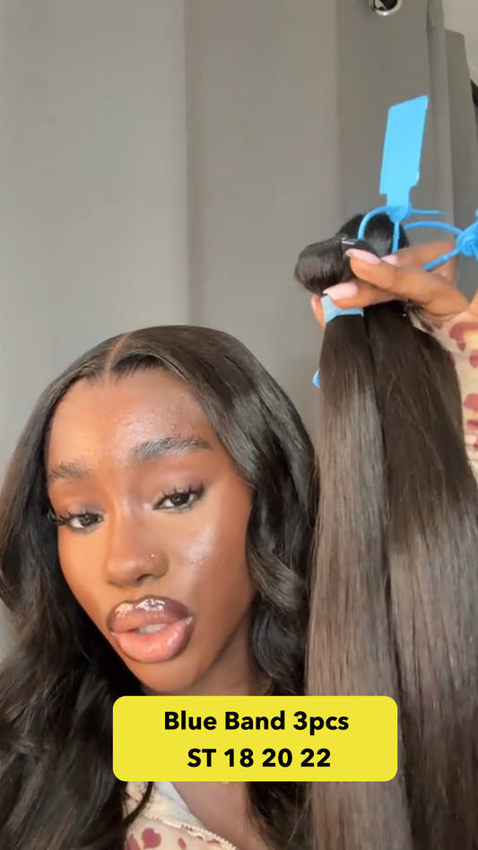 KBL Blue Band Raw Straight Hair 3pcs Bundle Deals