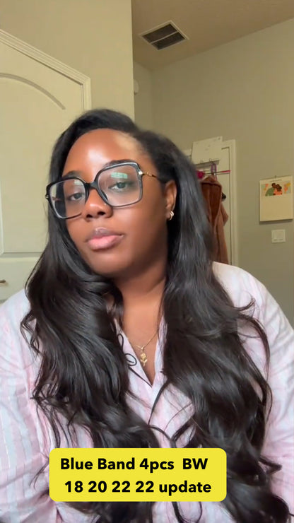 KBL Blue Band 100% Human Hair Bundles - 4pcs 18''20''22''22'' inch Body Wave Bundle Deals