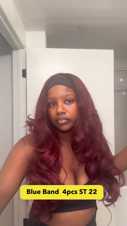 KBL Blue Band 100% Human Hair Bundles - 4pcs 22 inch Straight Bundle Deals