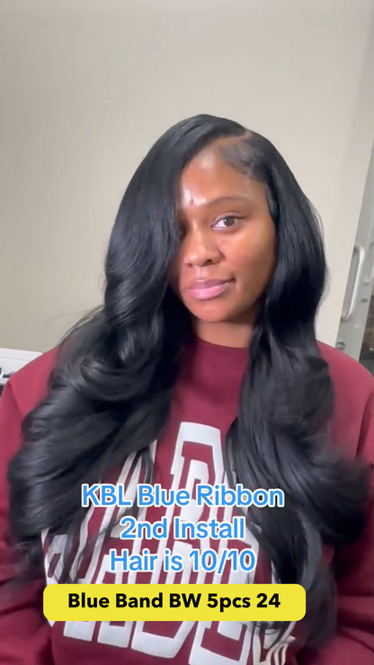 KBL Blue Band 100% Human Hair Bundles - 5pcs 24 inch Body Wave Bundle Deals