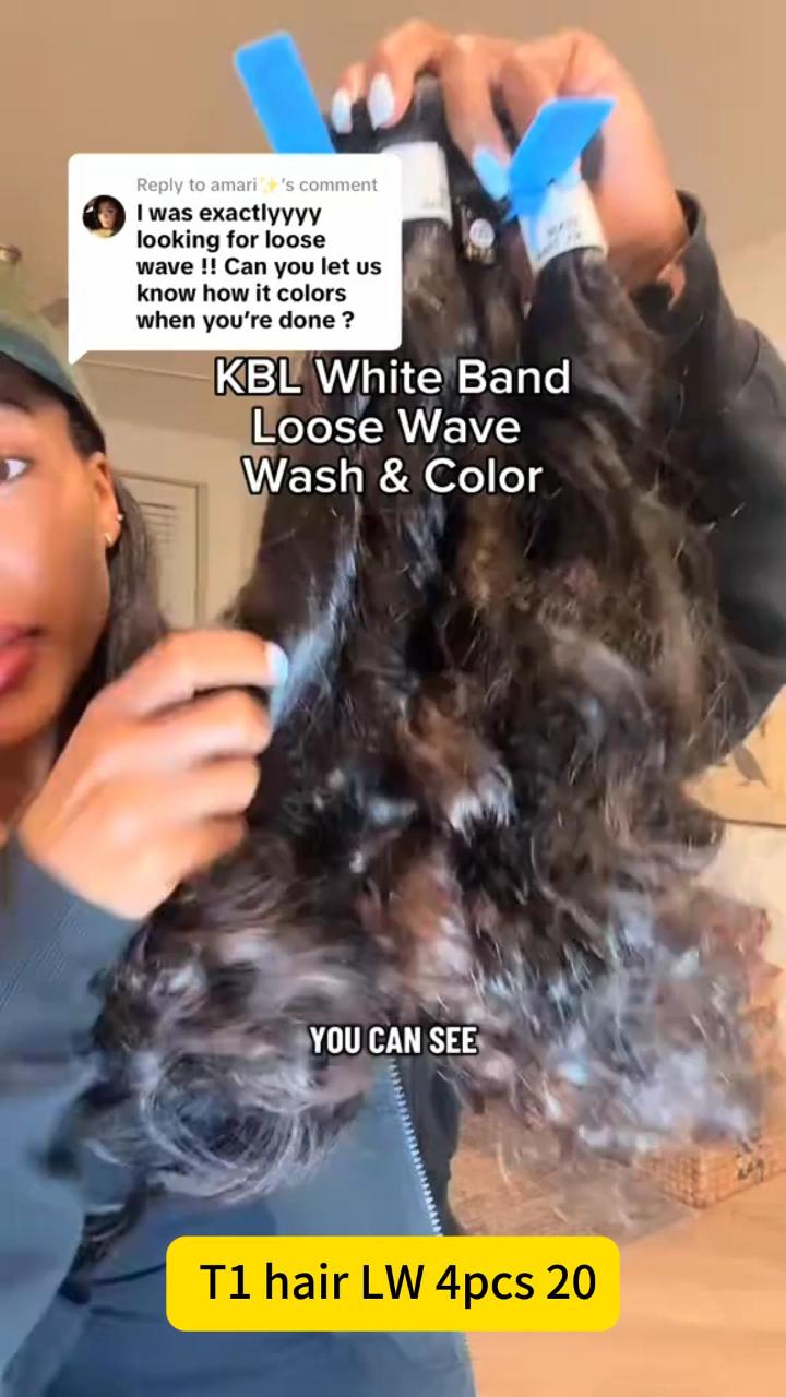 KBL T1 White Band Raw Hair 4 Bundle Deals – Silky, Smooth, High-Density Raw Hair