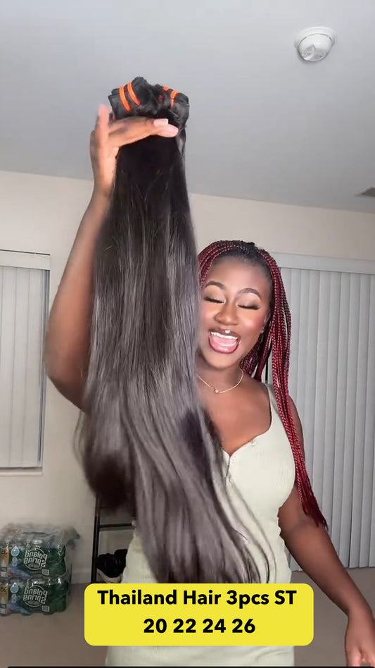 KBLHair Raw Thailand Hair 4pcs 20' '22''24''26'' Straight Bundle Deals – Premium Silky Bundles Loved by Customers