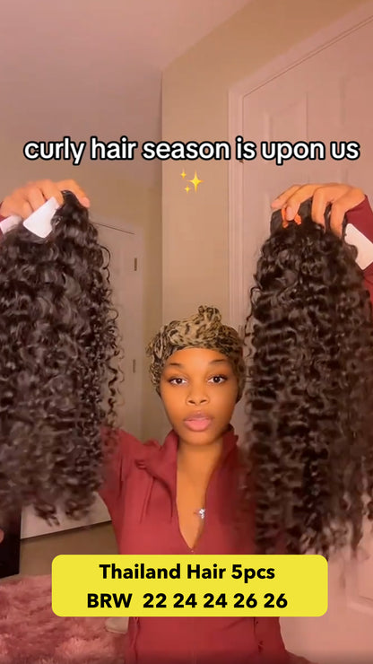 KBLHair Raw Thailand Hair 5pcs 22''24''24''26''26' inch Burmese Wavy Bundle Deals – Premium Silky Bundles Loved by Customers
