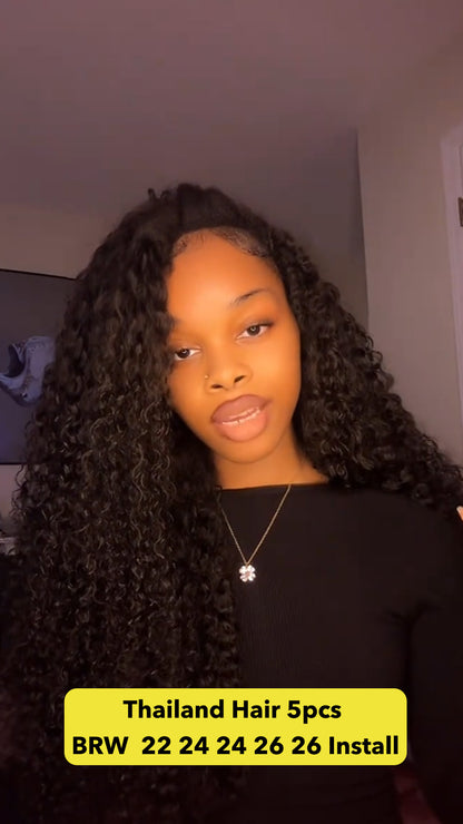 KBLHair Raw Thailand Hair 5pcs 22''24''24''26''26' inch Burmese Wavy Bundle Deals – Premium Silky Bundles Loved by Customers