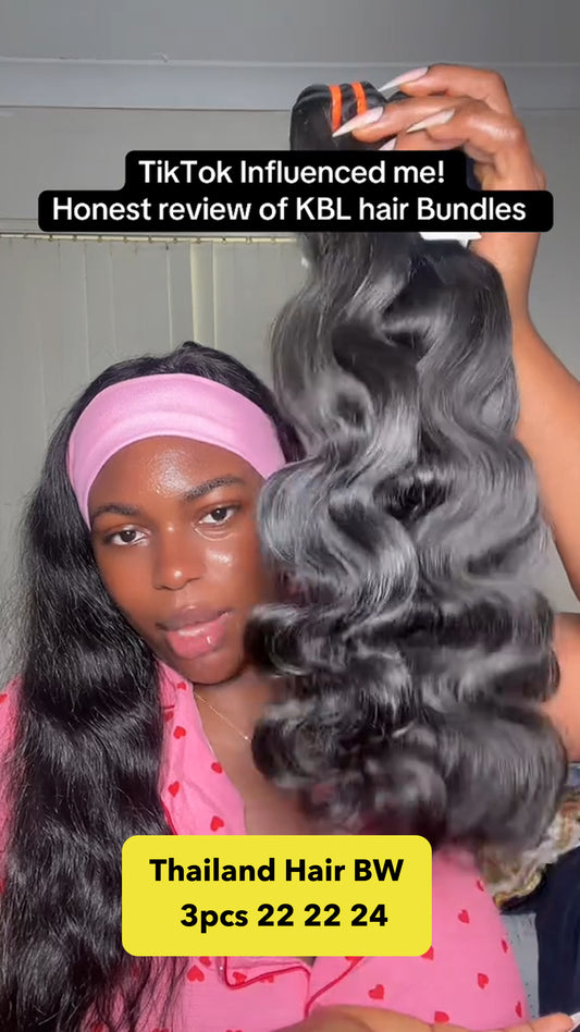 KBLHair Raw Thailand Hair 3pcs 22''22''24"inch Body Wave Bundle Deals – Premium Silky Bundles Loved by Customers