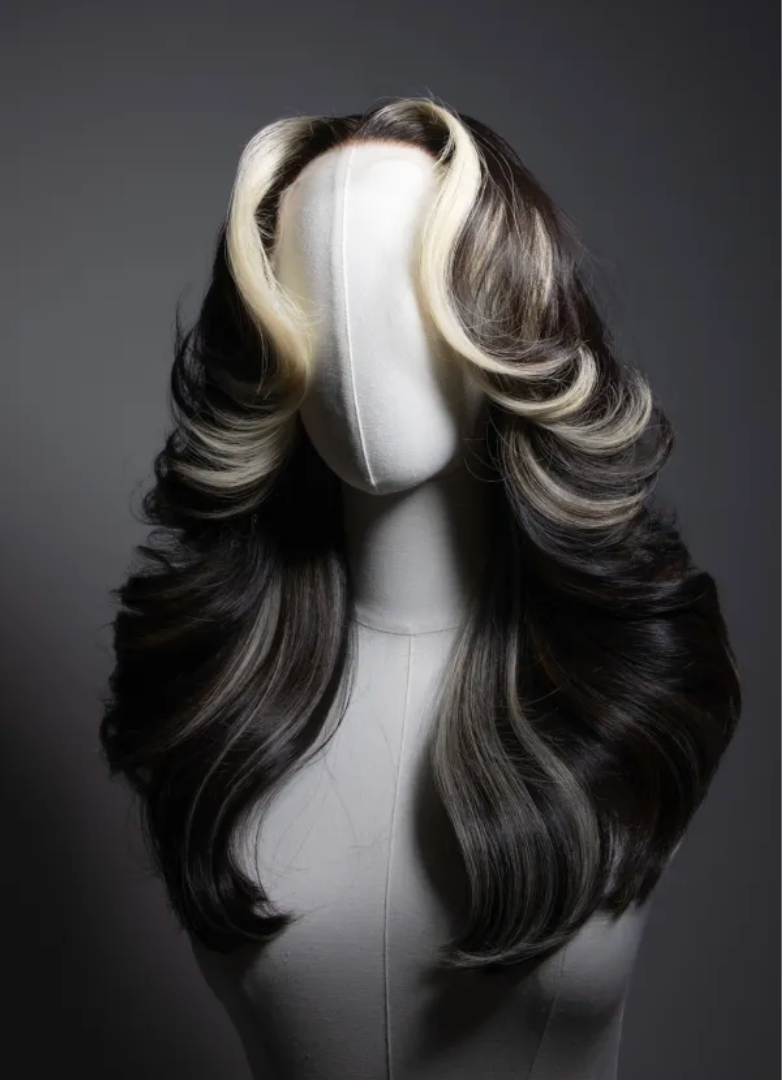 KBL Hair 20 inch 6X6 HD Lace Glueless Wigs 200 Density Heavy Layer Curls Wigs Custom Highlight Platinum Blonde and Brown Color
