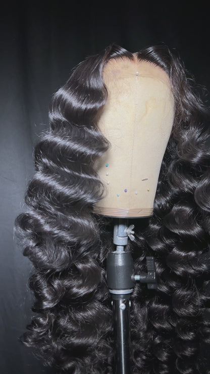 KBL Hair 5x5 Glueless wig Thai Raw hair HD lace closure wigs 200% density Wand Curls wigs