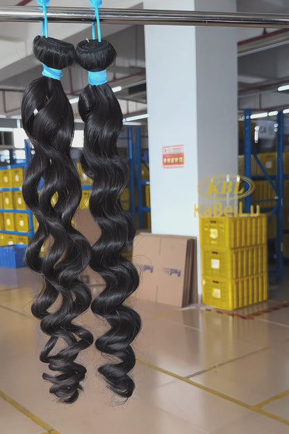 Blue Rubber band  Bundles-Loose wave